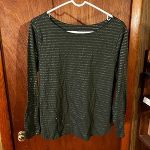 St. John’s Bay. Green shirt with metallic detail.